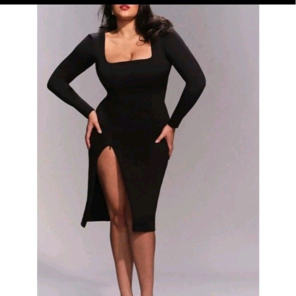 TA3 Squarey Black Long Sleeve Corset Dress Size Small Short New